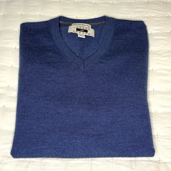 Joseph Abboud Merino Wool V-neck Pullover Sweater Men's L | Blue | EUC - Picture 10 of 10